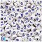 BeadTin White Opaque 10mm Coin Alpha Beads - Purple Letter Mix (150pcs)